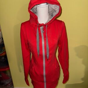 lululemon athletica Red Hooded Sweater